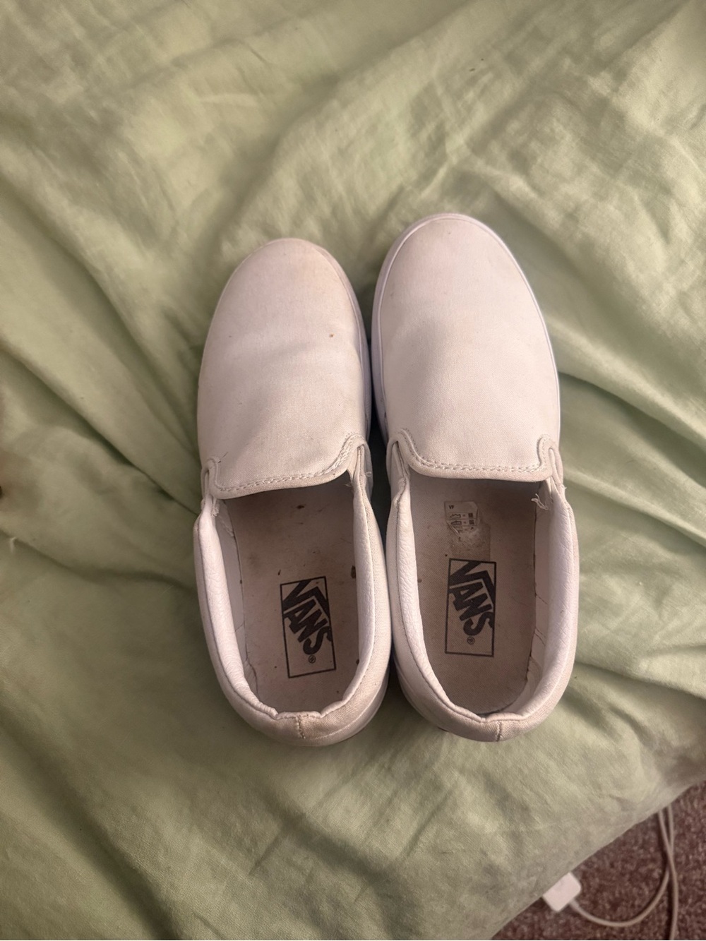 Vans Platform White Slip-On Canvas Women's Sneakers